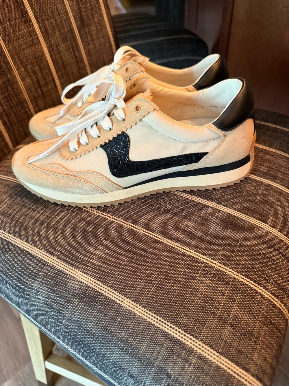 Women's Cream and Black Dolce Vita Sneakers